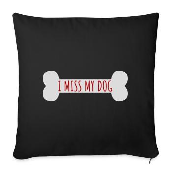Mon chien Dog Amamant Dog Love Logo de blague - Housse de coussin décorative 45 x 45 cm - noir - Devant