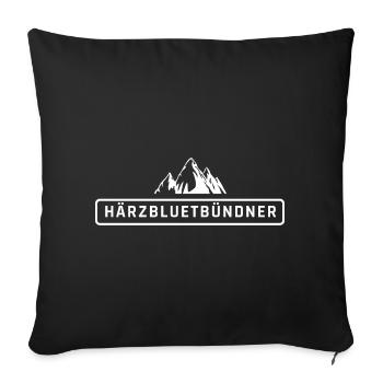 Härzbluetbündner, fier natif des Grisons - Housse de coussin décorative 45 x 45 cm - noir - Devant
