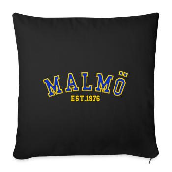 Malmö Est. 1976 - Sofa pillowcase 17,3'' x 17,3'' (45 x 45 cm) - black - Front