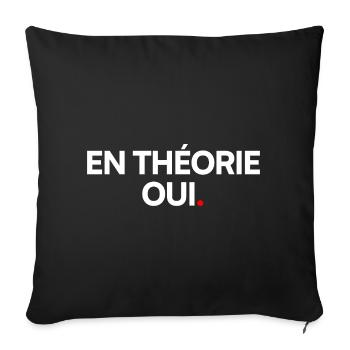 En théorie... - Housse de coussin décorative 45 x 45 cm - noir - Devant