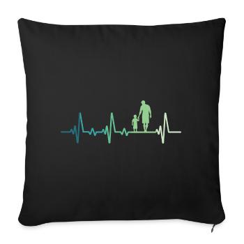 Father and Son Heartbeat Gift Dad Son - Sofa pillowcase 17,3'' x 17,3'' (45 x 45 cm) - black - Front
