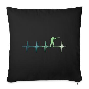 hunting Heartbeat hunter - Sofa pillowcase 17,3'' x 17,3'' (45 x 45 cm) - black - Front