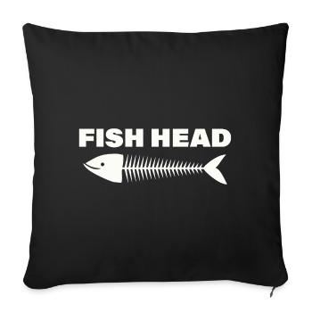 FISH HEAD - Sofakissenbezug 45 x 45 cm - Schwarz - Vorne