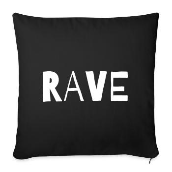 Rave typographic music design - Sofa pillowcase 17,3'' x 17,3'' (45 x 45 cm) - black - Front