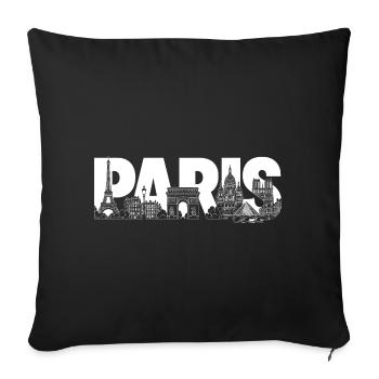 Paris France Tour Eiffel Arc de Triomphe - Housse de coussin décorative 45 x 45 cm - noir - Devant