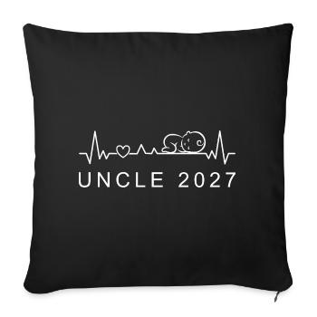 Uncle 2027 Baby Heartbeat Pregnancy Announcement - Sofa pillowcase 17,3'' x 17,3'' (45 x 45 cm) - black - Front