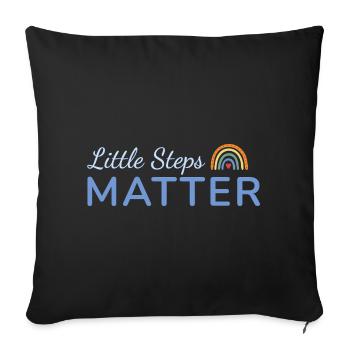 Little Steps Matter Rainbow Blue - Sofa pillowcase 17,3'' x 17,3'' (45 x 45 cm) - black - Front
