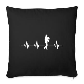Heartline, joueur de cor français - Housse de coussin décorative 45 x 45 cm - noir - Devant