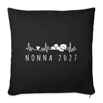 Nonna 2027 Battito Cardiaco Annuncio Gravidanza - Sofakissenbezug 45 x 45 cm - Schwarz - Vorne
