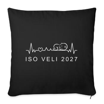 Je vais devenir un grand frère 2027 Heartbeat Finnish - Housse de coussin décorative 45 x 45 cm - noir - Devant