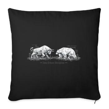 Discipline basée sur les données : conception Bull & Bear - Housse de coussin décorative 45 x 45 cm - noir - Devant