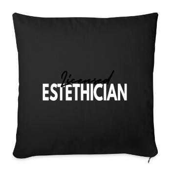 Esthéticienne agréée Maquilleuse Beauty Skin - Housse de coussin décorative 45 x 45 cm - noir - Devant