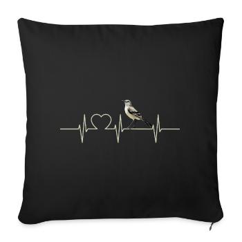 Oiseaux moqueurs Oiseaux moqueurs - Housse de coussin décorative 45 x 45 cm - noir - Devant