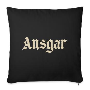 Ansgar Gothic Schriftdesign - Sofakissenbezug 45 x 45 cm - Schwarz - Vorne