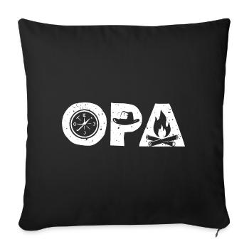 Camping Grandpa - Sofa pillowcase 17,3'' x 17,3'' (45 x 45 cm) - black - Front