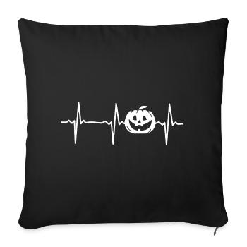 Battement de cœur d’Halloween Citrouille d’Halloween - Housse de coussin décorative 45 x 45 cm - noir - Devant