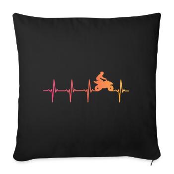 Quad Sunset Heartbeat ATV Quad Rider - Sofakissenbezug 45 x 45 cm - Schwarz - Vorne