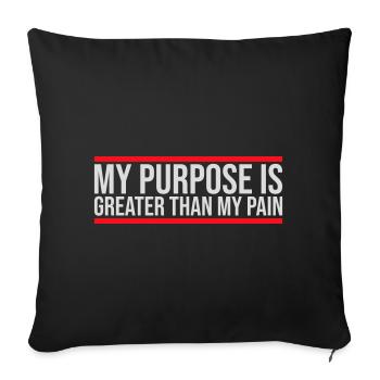 Mon but est plus grand que ma douleur, ce qui signifie le logo des guillemets - Housse de coussin décorative 45 x 45 cm - noir - Devant