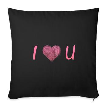 i LOVE YOU - Sofa pillowcase 17,3'' x 17,3'' (45 x 45 cm) - black - Front
