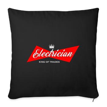 Électricien - roi des métiers électricien artisan - Housse de coussin décorative 45 x 45 cm - noir - Devant