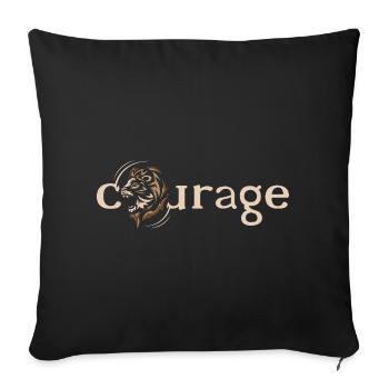 Courage Courage Lion Motivation Force Strength Logo - Sofa pillowcase 17,3'' x 17,3'' (45 x 45 cm) - black - Front