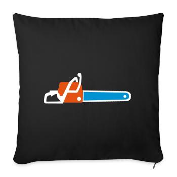 scie à chaîne - Housse de coussin décorative 45 x 45 cm - noir - Devant