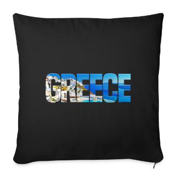 Greece Island Paradise Collage - Sofa pillowcase 17,3'' x 17,3'' (45 x 45 cm) - black - Front