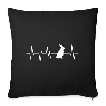 Rabbit - Sofa pillowcase 17,3'' x 17,3'' (45 x 45 cm) - black - Front