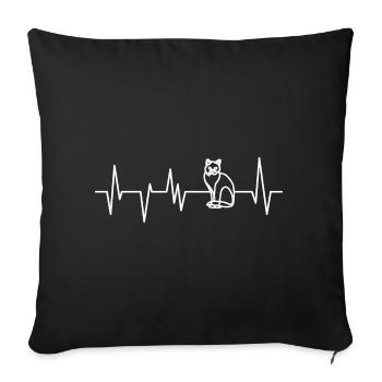 Chat chat chat - Housse de coussin décorative 45 x 45 cm - noir - Devant