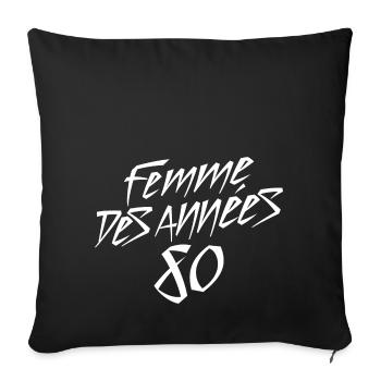 FEMME DES ANNÉES 80 - Housse de coussin décorative 45 x 45 cm - noir - Devant