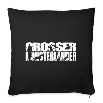 GROSSER MÜNSTERLÄNDER Jagdhund Jagdhunde Wilsigns - Sofakissenbezug 45 x 45 cm - Schwarz - Vorne