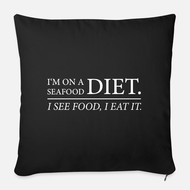 Je suis un service de sécurité. Je suis un peu de la nourriture. - Housse de coussin décorative 45 x 45 cm - noir
