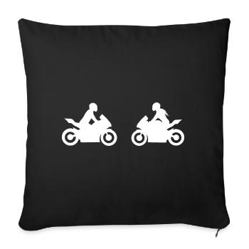 Bikercouple Pair of Pairs Motorcycle Super Sports Cars - Sofa pillowcase 17,3'' x 17,3'' (45 x 45 cm) - black - Front
