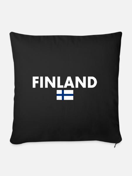 Finnland - Sofakissenbezug 45 x 45 cm - Schwarz