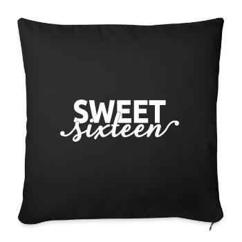 Sweet Sixteen Mignon cadeau de 16 ans - Housse de coussin décorative 45 x 45 cm - noir - Devant