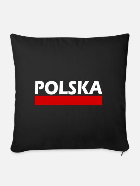 Polska - Sofakissenbezug 45 x 45 cm - Schwarz
