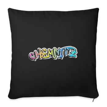 Chemnitz Germany City Graffiti Spray Sprayer - Sofa pillowcase 17,3'' x 17,3'' (45 x 45 cm) - black - Front