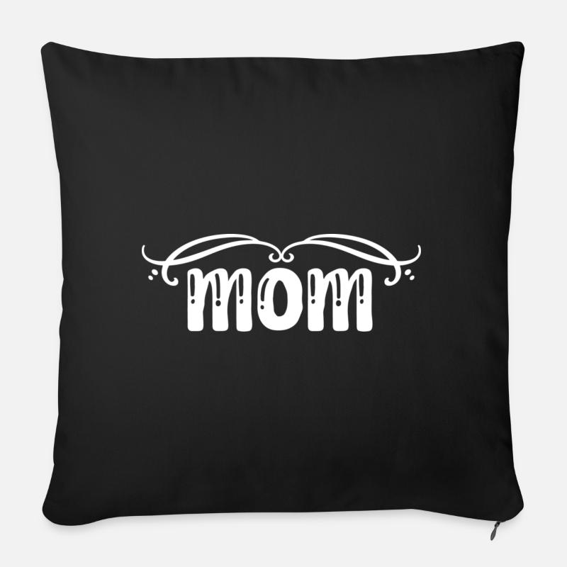 Maman - Housse de coussin décorative 45 x 45 cm - noir