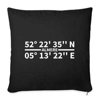 Almere Koordinaten - Sofakissenbezug 45 x 45 cm - Schwarz - Vorne