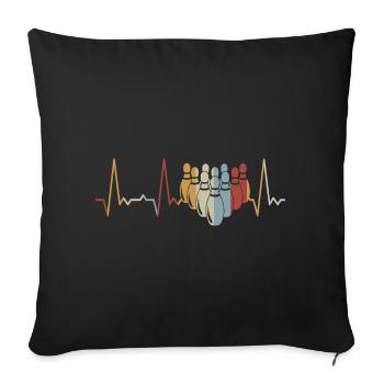 Herzschlag Bowling - Sofakissenbezug 45 x 45 cm - Schwarz - Vorne
