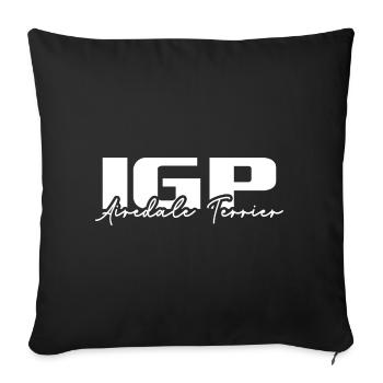 IGP AIREDALE TERRIER Dog Sports Wilsigns Dogs - Sofa pillowcase 17,3'' x 17,3'' (45 x 45 cm) - black - Front