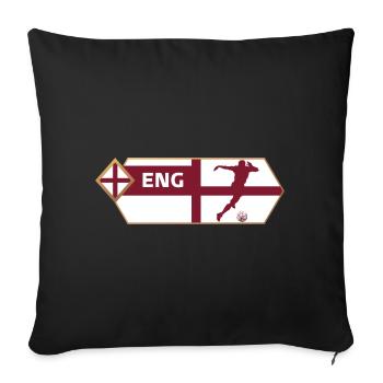 Maillot Drapeau Angleterre Football - T-shirt Angleterre - Housse de coussin décorative 45 x 45 cm - noir - Devant