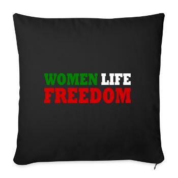 Women life freedom - Housse de coussin décorative 45 x 45 cm - noir - Devant