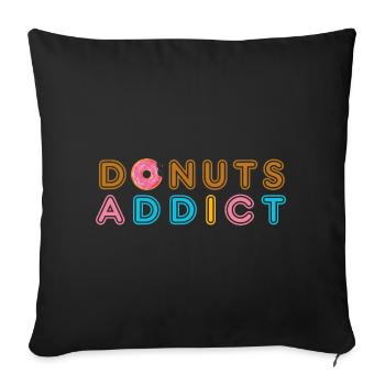 Donuts addict croc - Sofa pillowcase 17,3'' x 17,3'' (45 x 45 cm) - black - Front