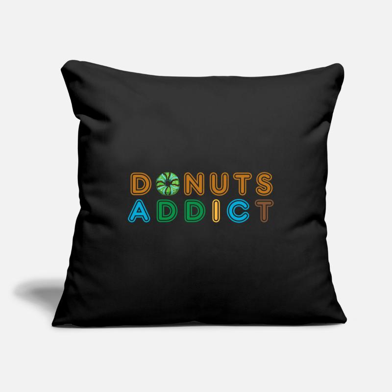 Donuts addict green choco Housse de coussin décorative 45 x 45 cm
