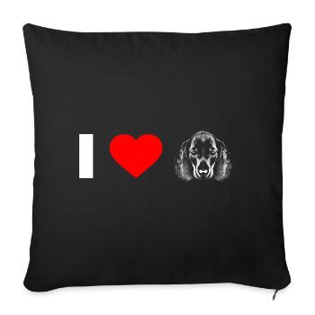 Amour teckel - Housse de coussin décorative 45 x 45 cm - noir - Devant