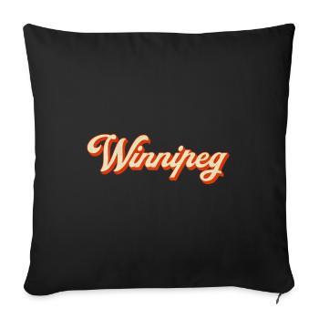 Winnipeg Retro Lettering - Sofa pillowcase 17,3'' x 17,3'' (45 x 45 cm) - black - Front
