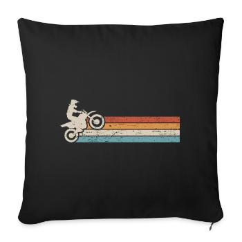 Motocross Moto Rétro Supermotard - Housse de coussin décorative 45 x 45 cm - noir - Devant