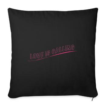Love is Calling - Sofa pillowcase 17,3'' x 17,3'' (45 x 45 cm) - black - Front