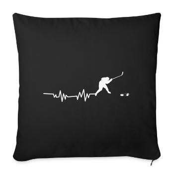Hockey sur glace - Housse de coussin décorative 45 x 45 cm - noir - Devant